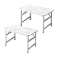 NNEAGS 2X 120x60x75cm White Foldable Computer Study Table Easy Assembly Desk No Chair
