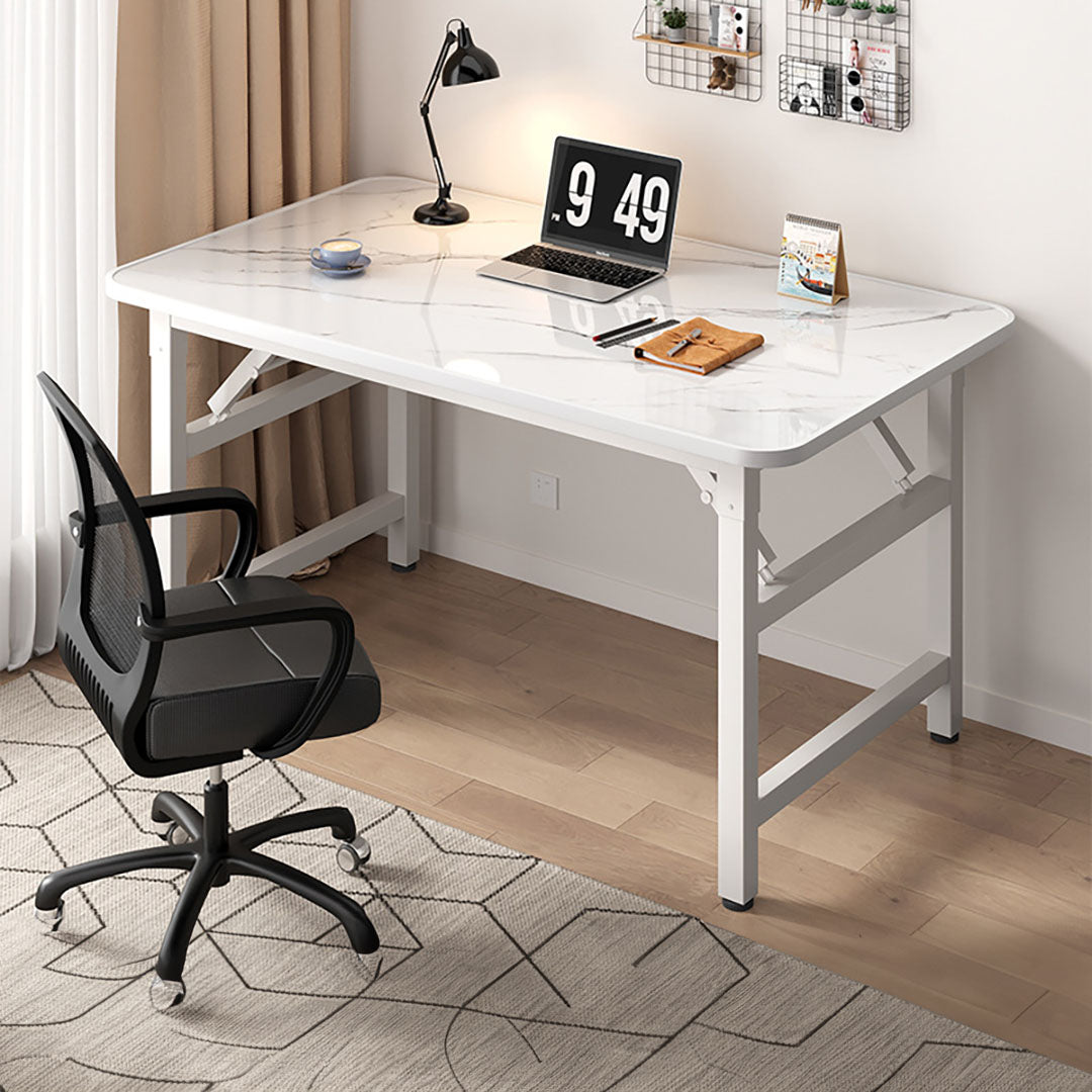 NNEAGS 2X 120x60x75cm White Foldable Computer Study Table Easy Assembly Desk No Chair