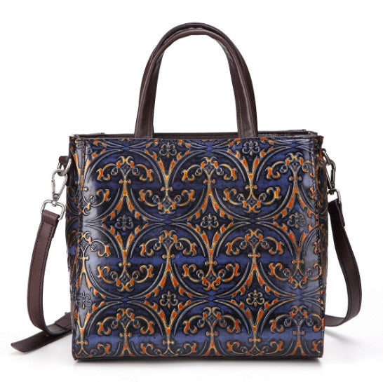 Vintage Embossed Handbag, Crossbody Shoulder Bag