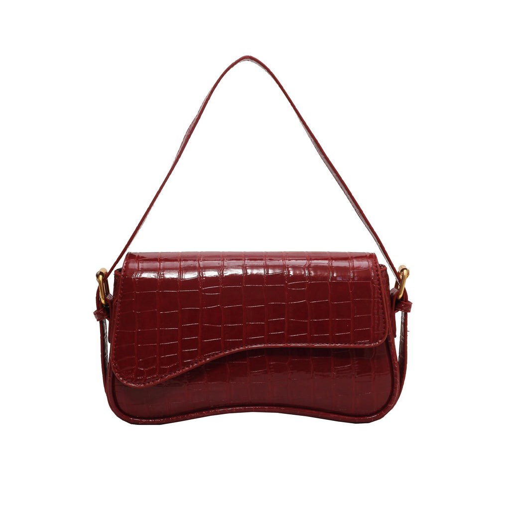Womens Crescent Shoulder Bags Retro Y2k 90s Hobo HandbagsPU Leather Handle Underarm Clutch PursesCherry Red Shoulder Bags (New-Red)