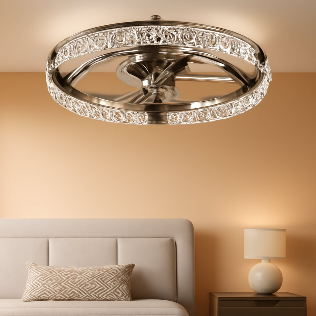20Inch White Dimmable LED Ceiling Fan Remote Control-0