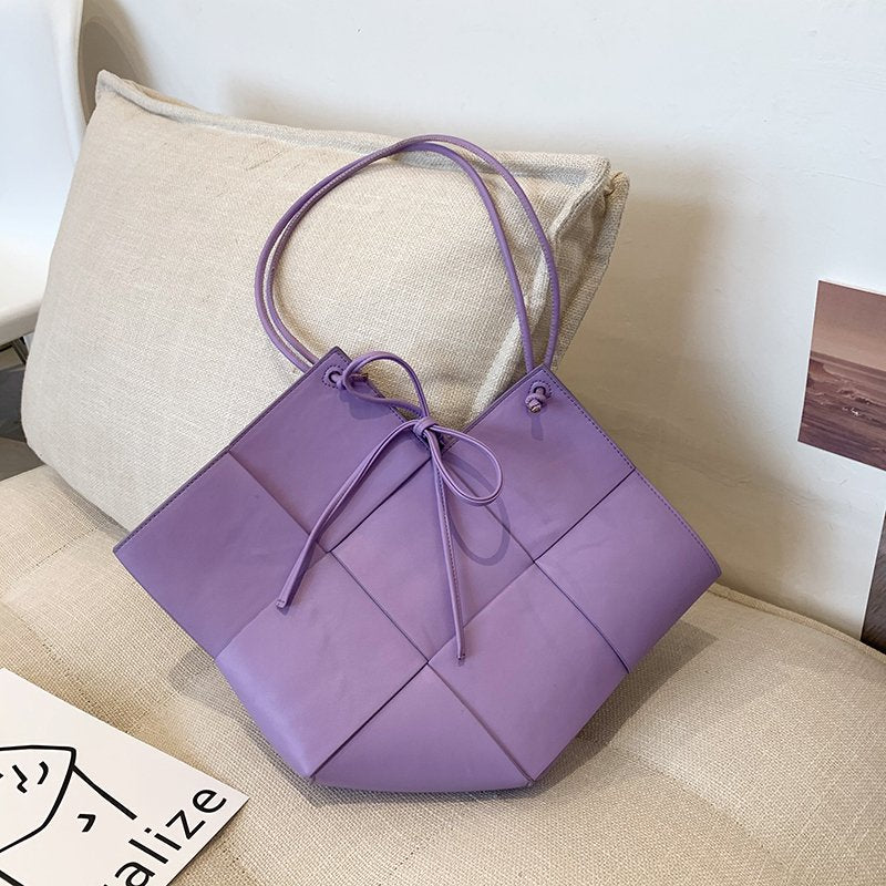 Trendy Luxury Genuine Woven Soft Leather Handbag