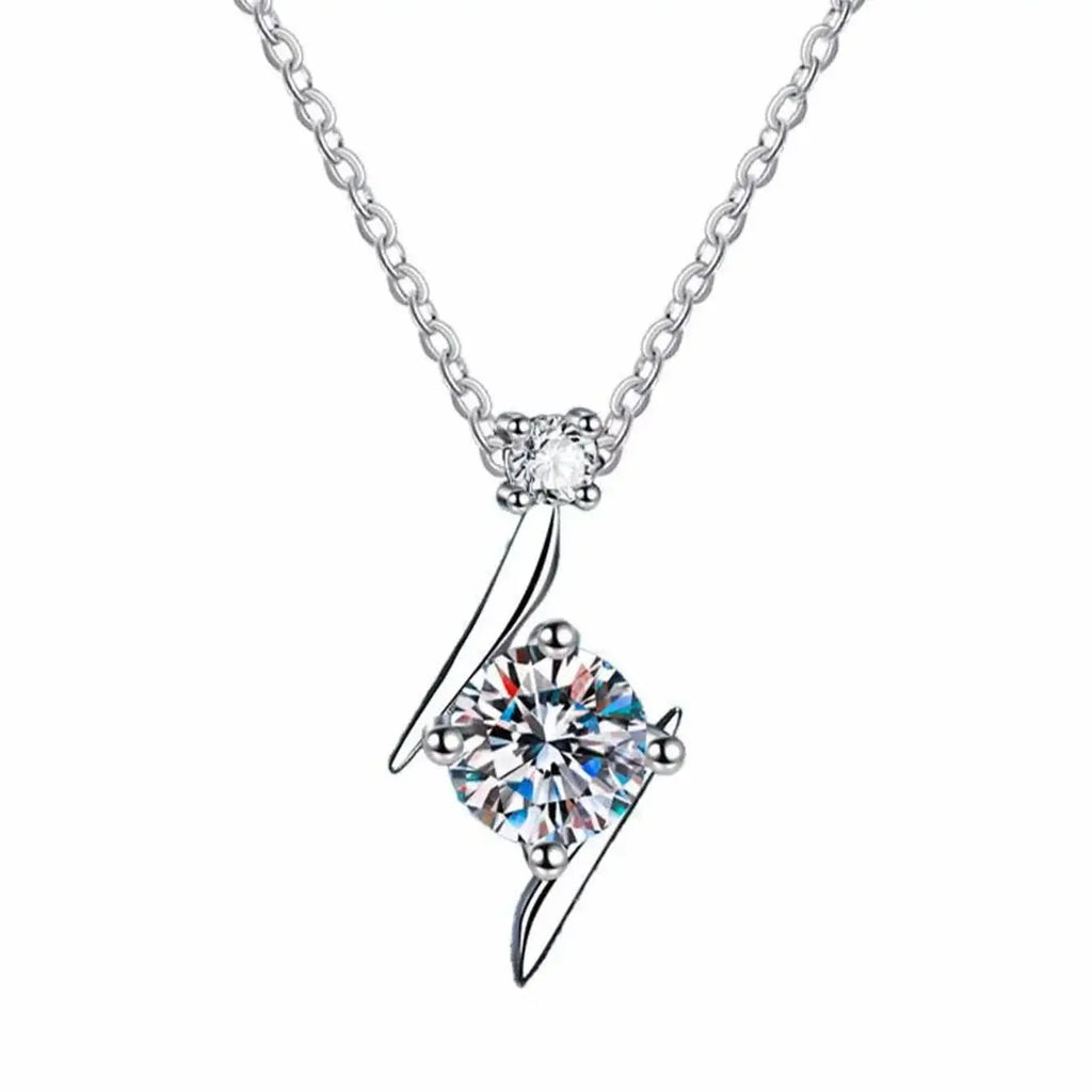 1 carat D color moissanite pendant necklace Elegant Jewelry-0