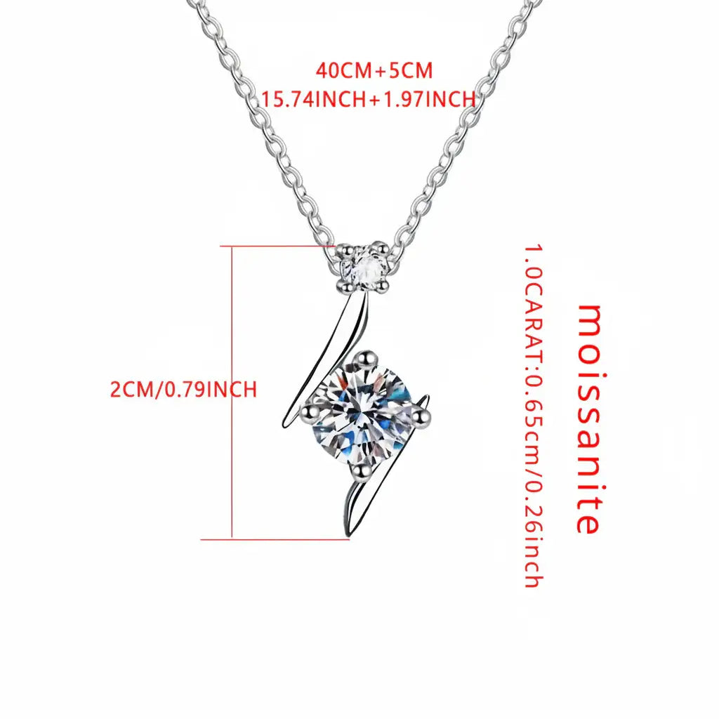 1 carat D color moissanite pendant necklace Elegant Jewelry-1