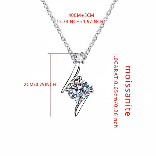 1 carat D color moissanite pendant necklace Elegant Jewelry-1