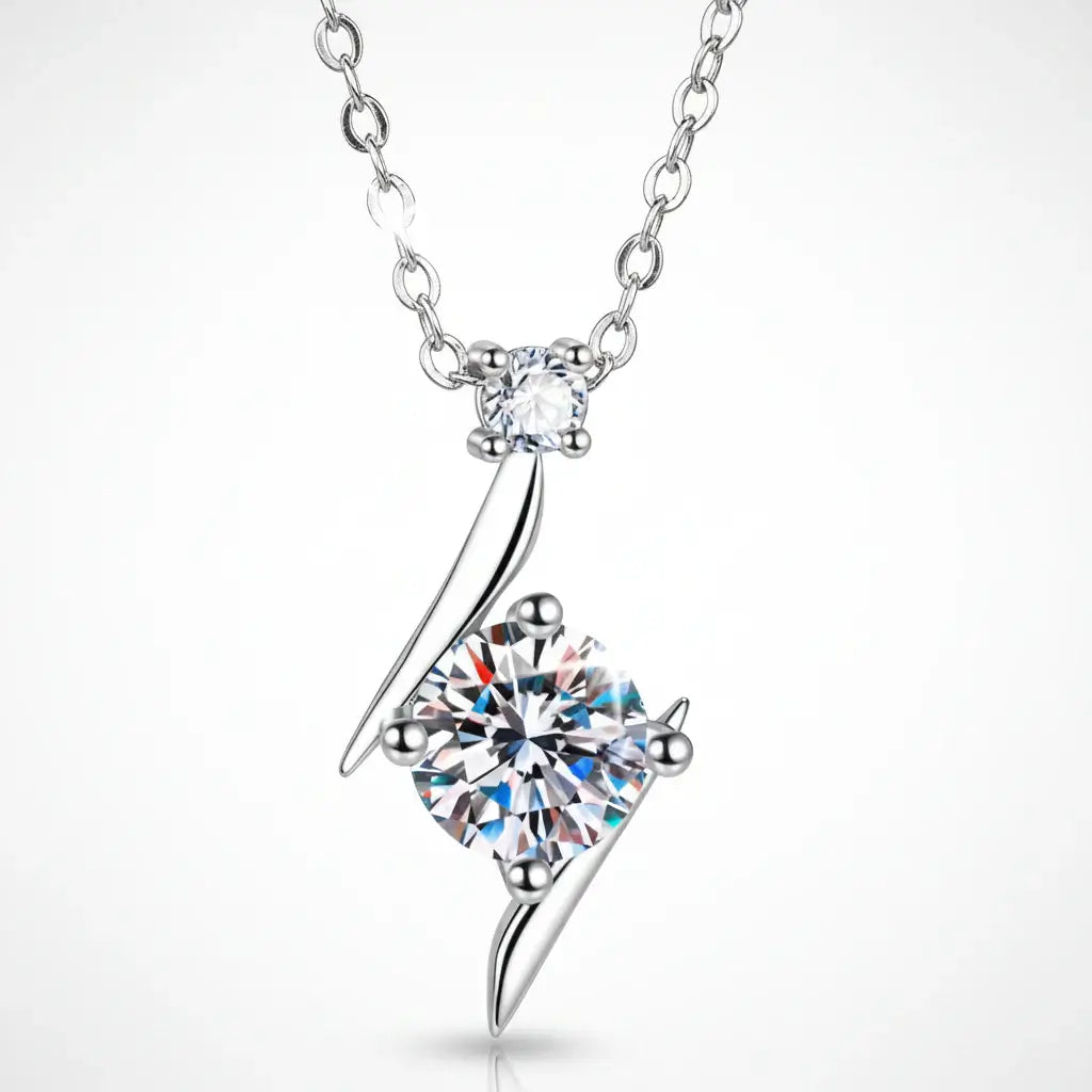 1 carat D color moissanite pendant necklace Elegant Jewelry-2