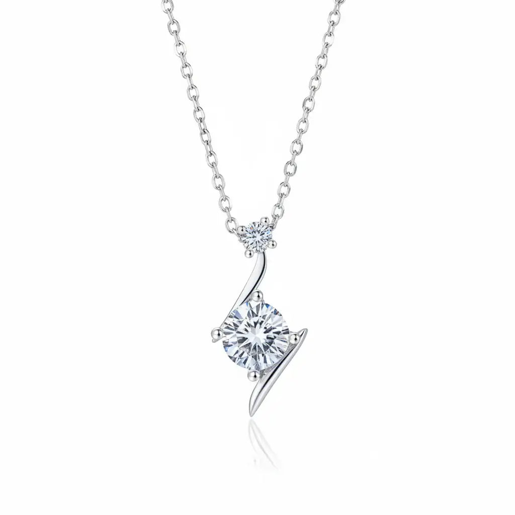 1 carat D color moissanite pendant necklace Elegant Jewelry-3
