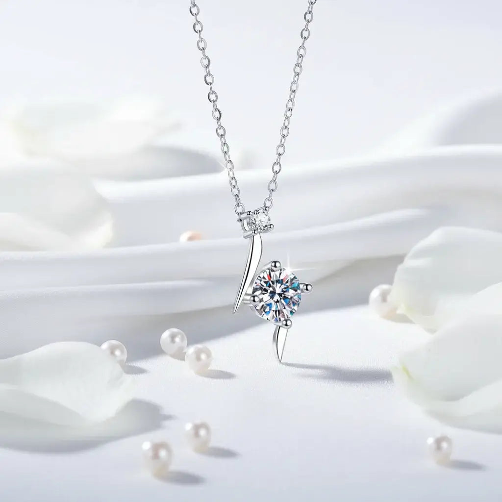 1 carat D color moissanite pendant necklace Elegant Jewelry-4