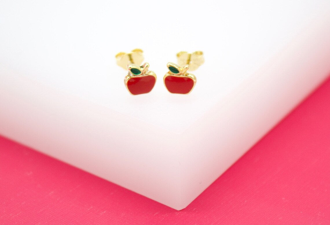 Gold Filled Apple Necklace Earrings Jewelry Set (XX15)-0