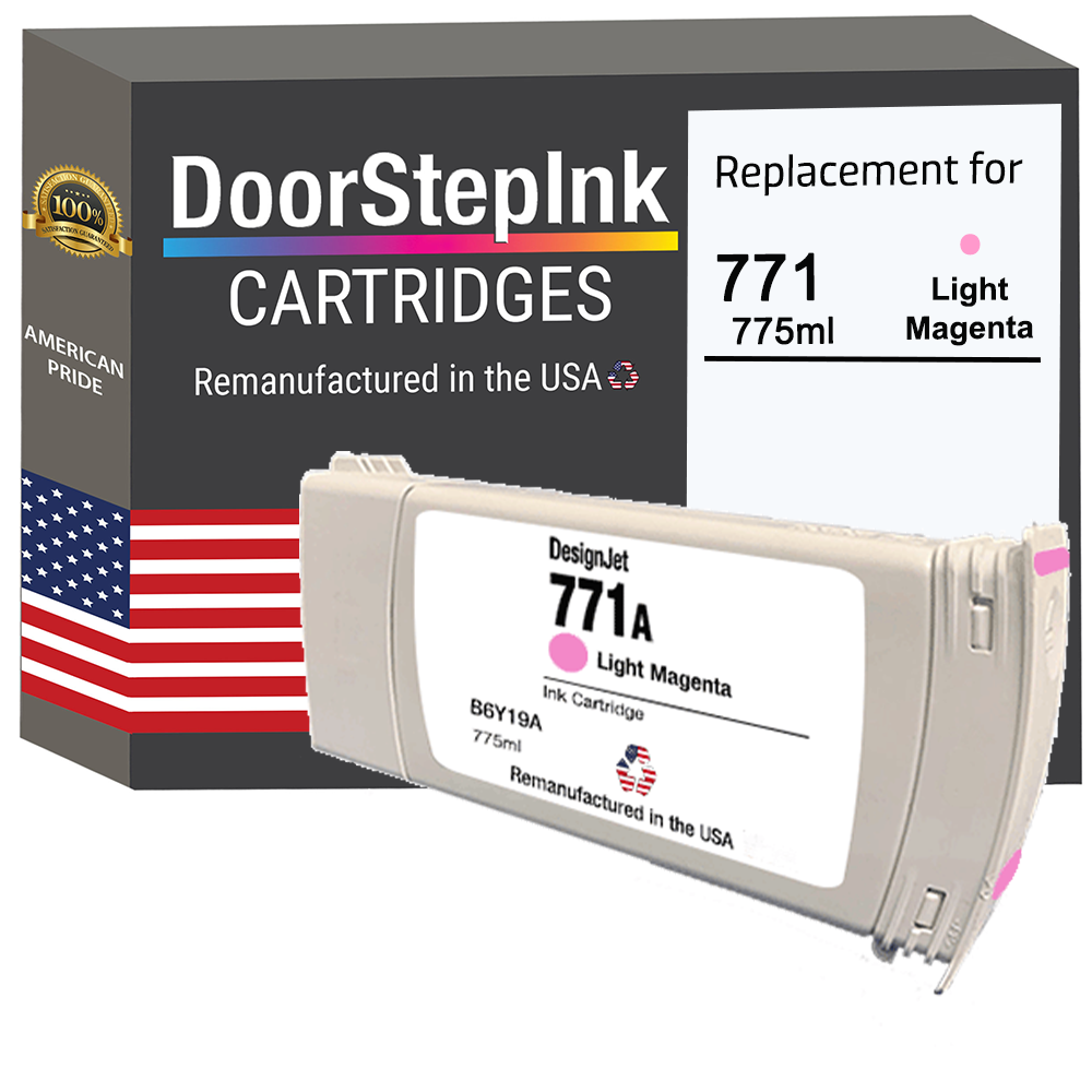 DoorStepInk Brand for HP 771 775mL (B6Y19A) Light Magenta Remanufactured in the USA Ink Cartridge, B6Y19A-0