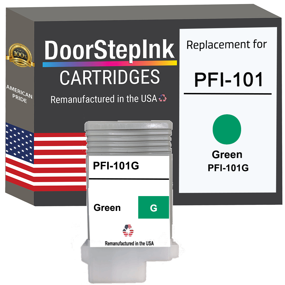 DoorStepInk Brand for Canon PFI-101 130mL Green Remanufactured in the USA Ink Cartridge-0