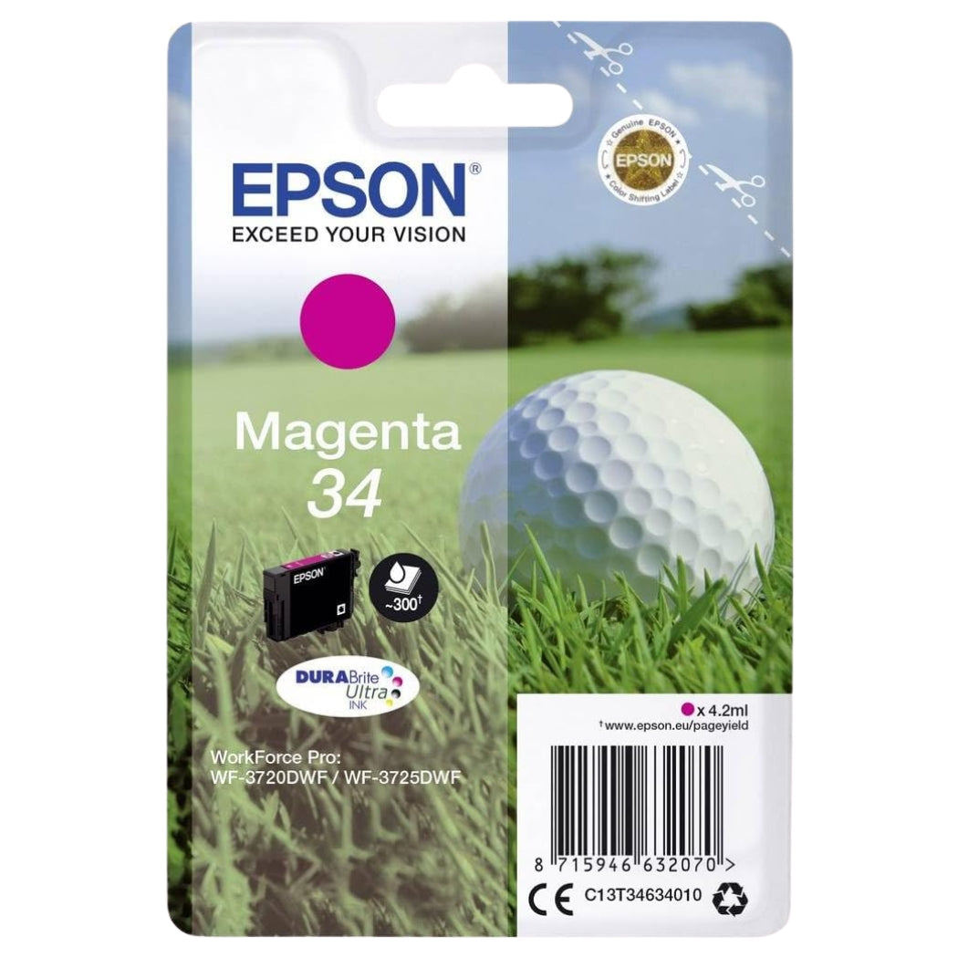 New Genuine Epson 34 (T034320) Magenta Ink Cartridge-0