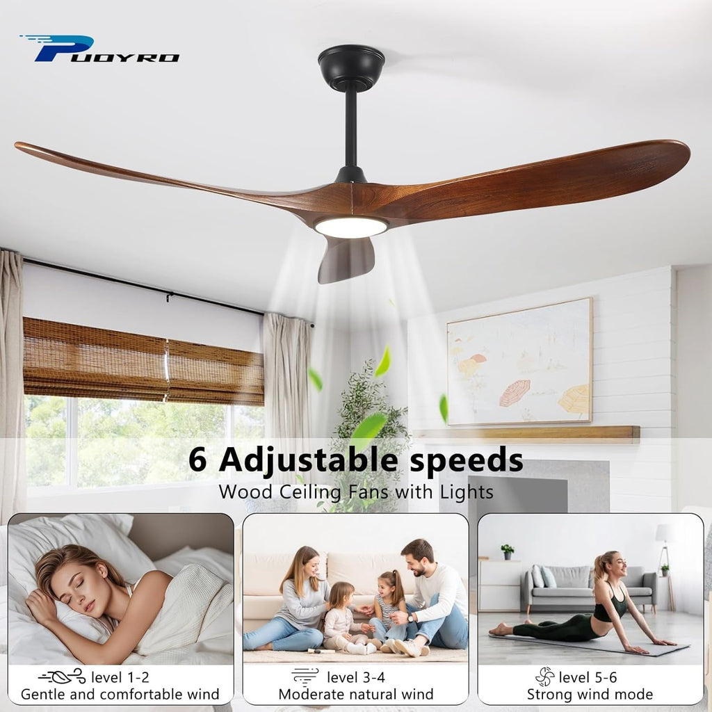 52Inch Outdoor Ceiling Fan With Integrated LED Light-3