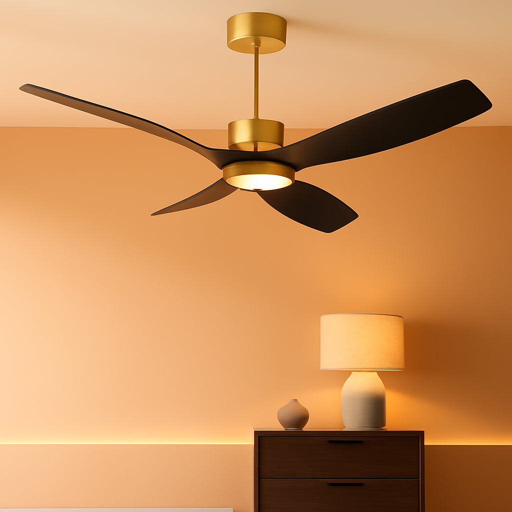 52 Inch Matte Black Ceiling Fan Energy Efficient Remote-0