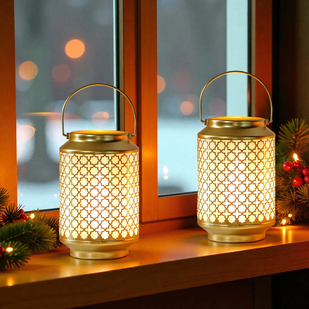 Metal Battery Operated Lamp 7.5'' High Cordless Decorative Lamp-0