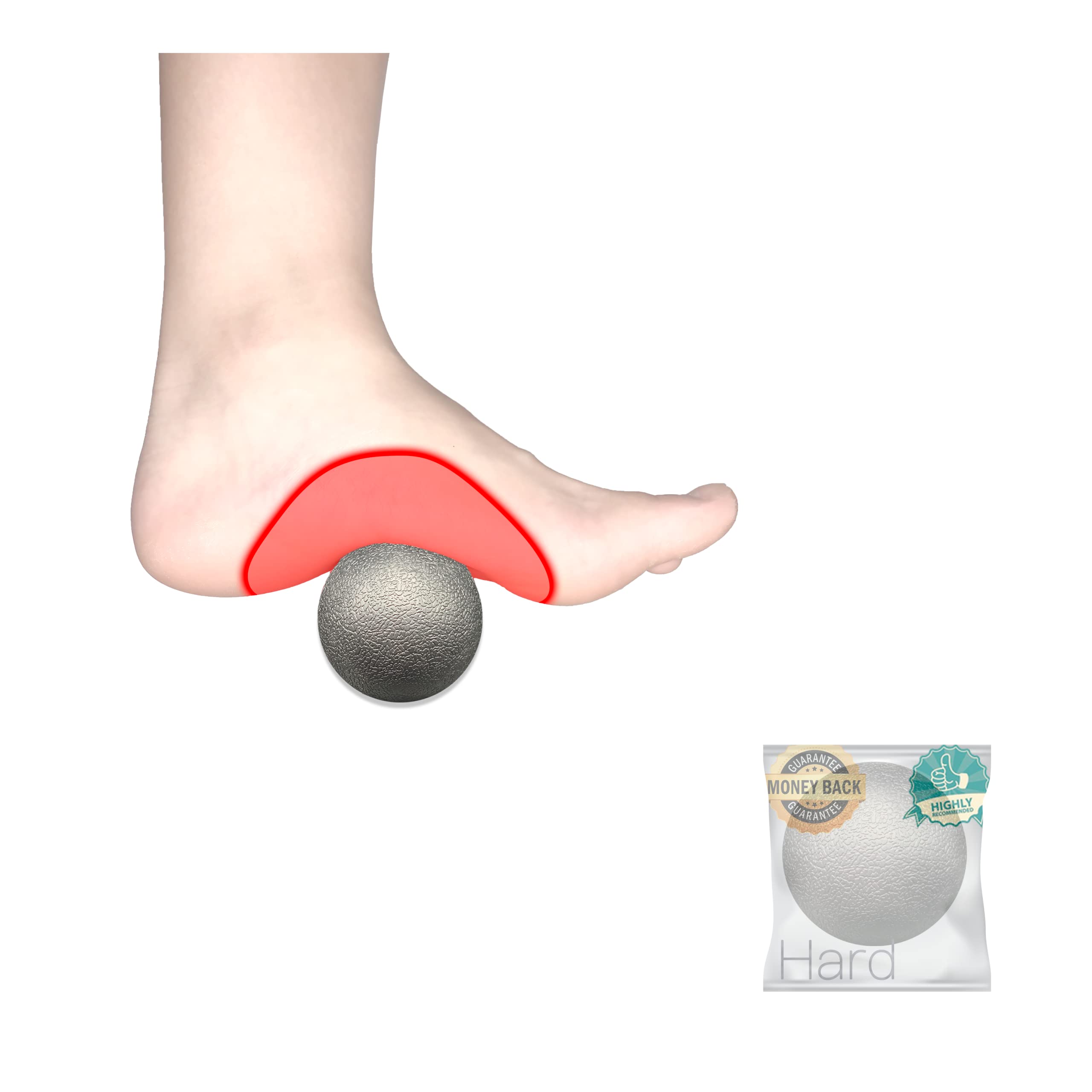 Massage Ball Lacrosse Ball Massage Ball Therapy for Myofascial Release Plantar Fascia Ball Foot Stretch Ball Therapeutic Balls for Physical Therapy Ball for Plantar Fasciitis Relief Hard Ball