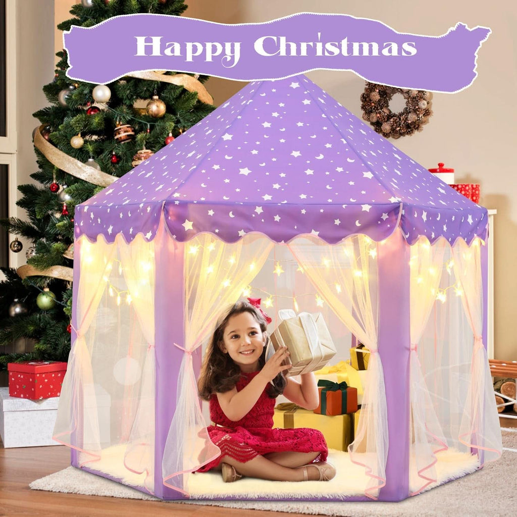 Purple Princess Castle Play Tent With 55x53 Inches-1