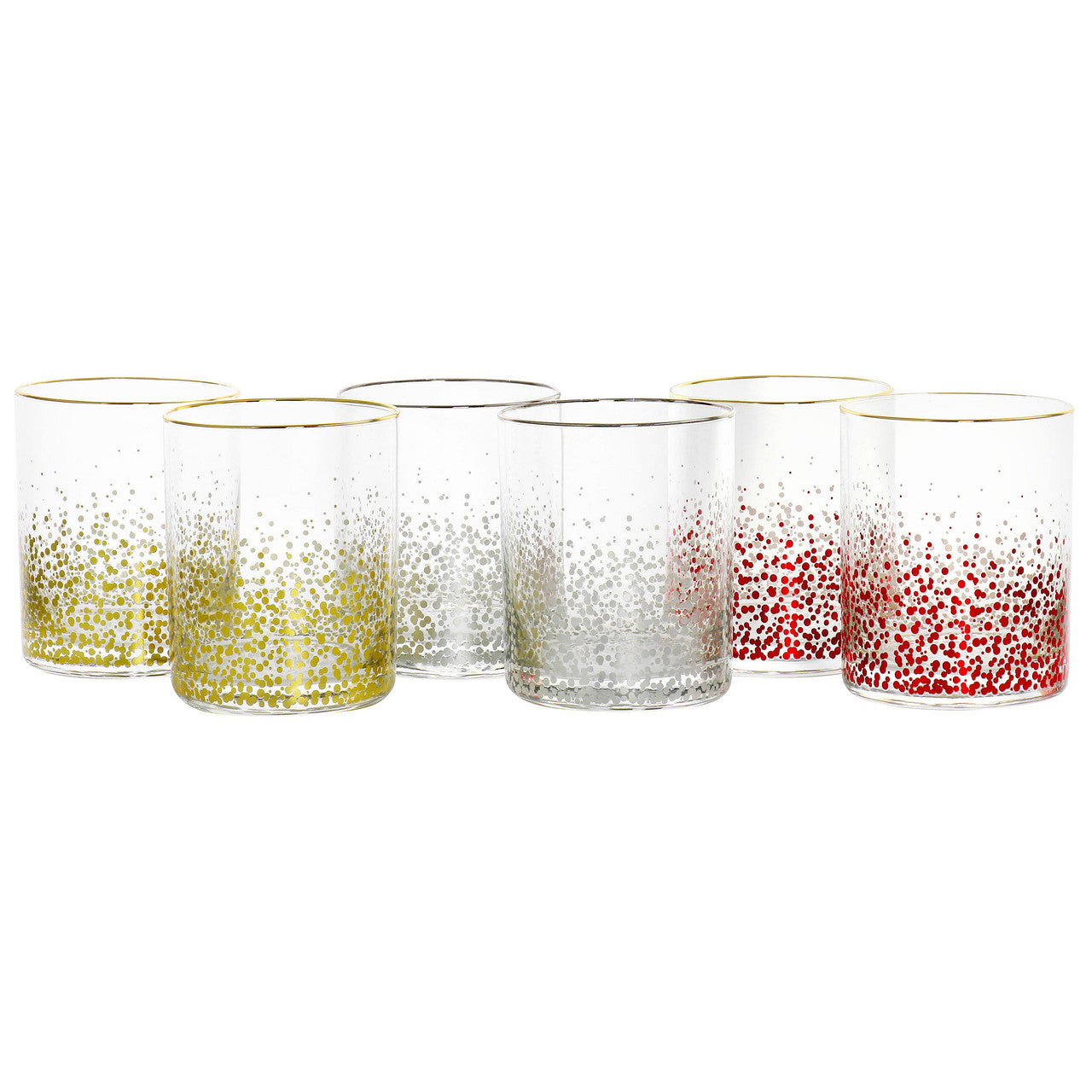 Laurie Gates California Designs Audrey Hill 6 Piece 13.5oz Double Old Fashion Glass Set in Assorted-0