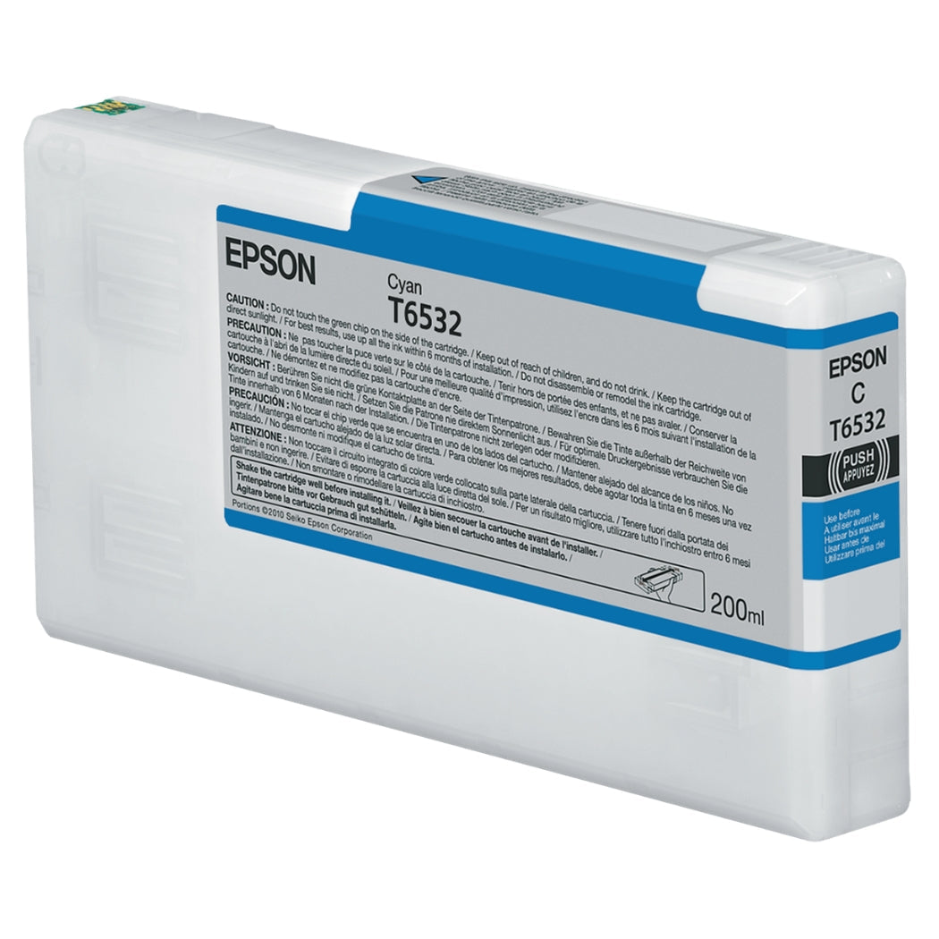 Epson T6532 Cyan Ink Cartridge, T653200-0