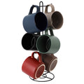 Gibson Home Dutch Yard 7 Piece 16oz Stoneware Mug Set with Metal Rack in Multi-Color-0