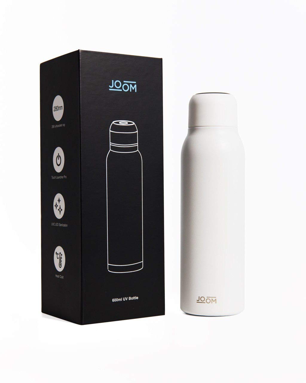 JOOM Self Cleaning Water Bottle Insulated Stainless Steel Water Bottle with UV Water Purifier Smart Water Bottle Pure Water in 90 seconds 20oz