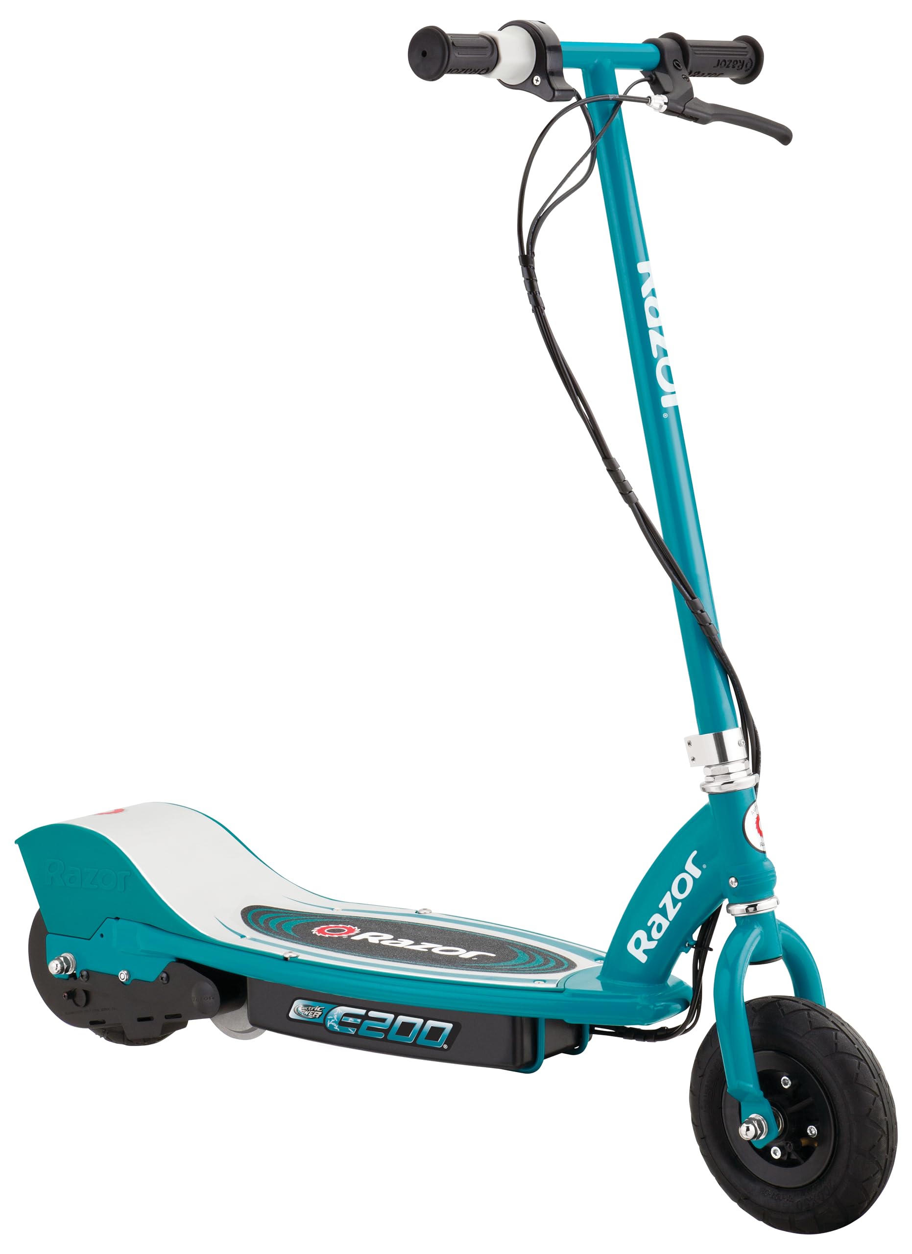 Razor E200 Electric Scooter for Kids Ages 13+ - 8" Pneumatic Tires 200-Watt Motor Up to 12 mph and 40 min of Ride Time For Riders up to 154 lbs