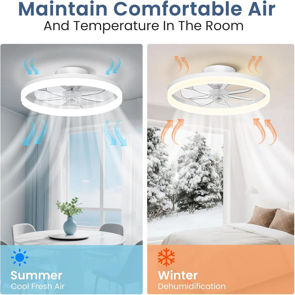 White 20 Inch Contemporary Ceiling Fan With Lighting-2