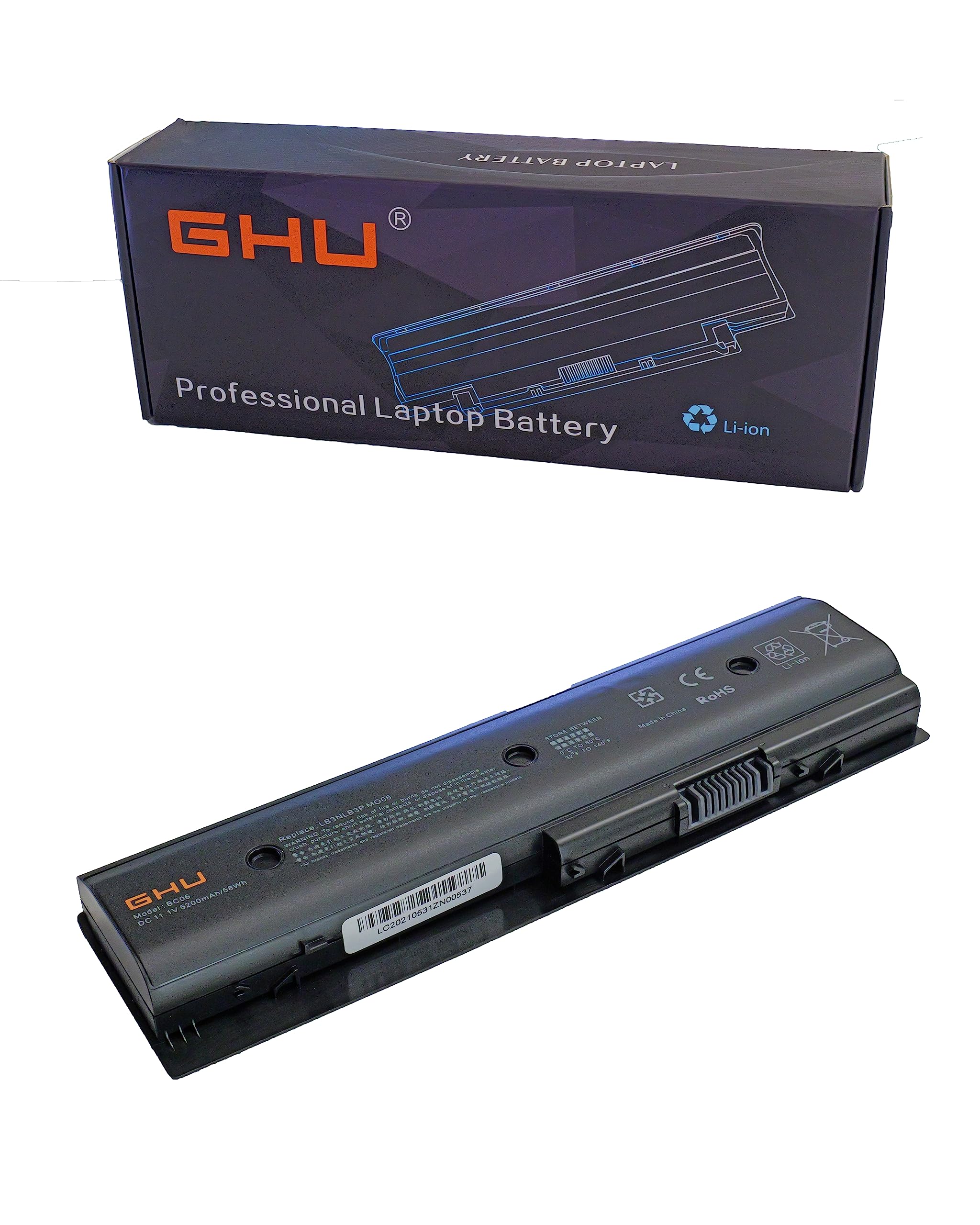 GHU New 671731-001 Laptop Battery Replacement HP Notebook Battery MO06 HSTNN YB3N High-Performance M006 Notebook Battery HSTNN LB40 MO06 Battery Premium 58 Wh Over 3 Hours Usage UL Certified