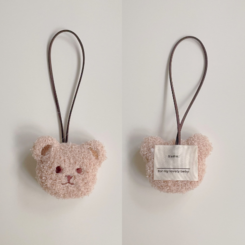 Cute Bear Name Tag Key Chain Pendant for Kids