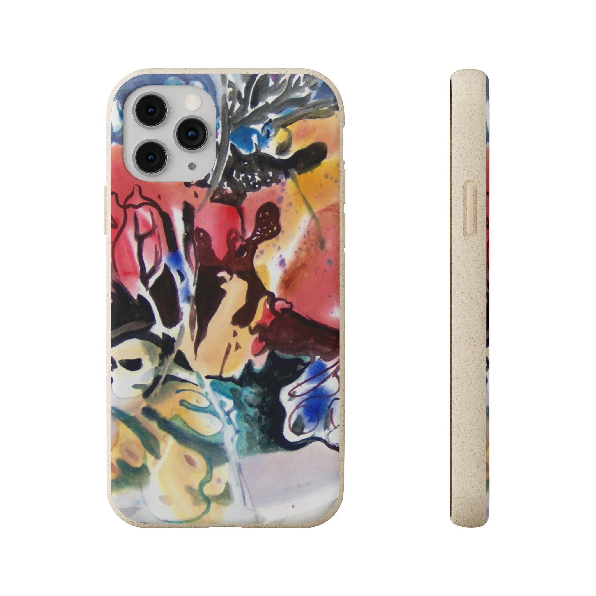 Biodegradable Phone Case with 'Floral Fantasy' Abstract Original Artwork by Barbara Cleary-0