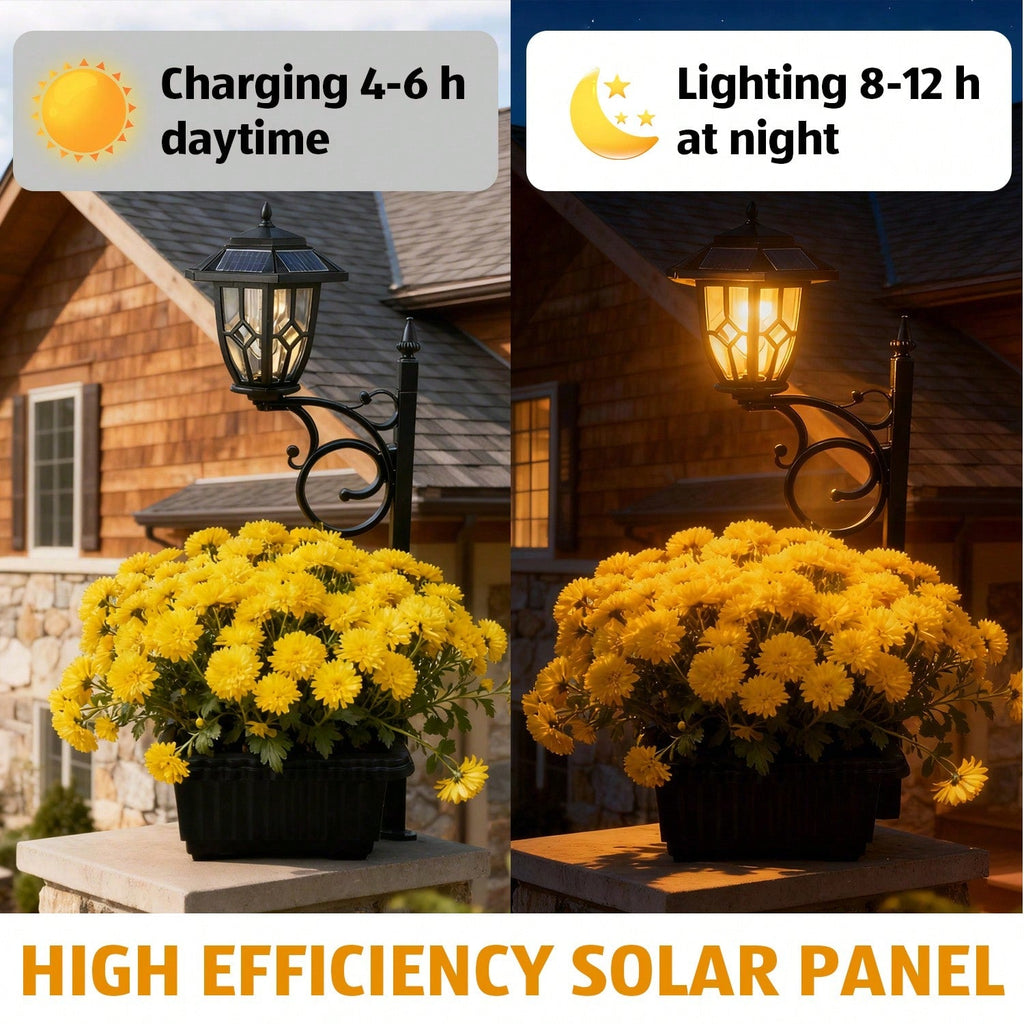 Outdoor Solar Lamp Post Light With Planter-4