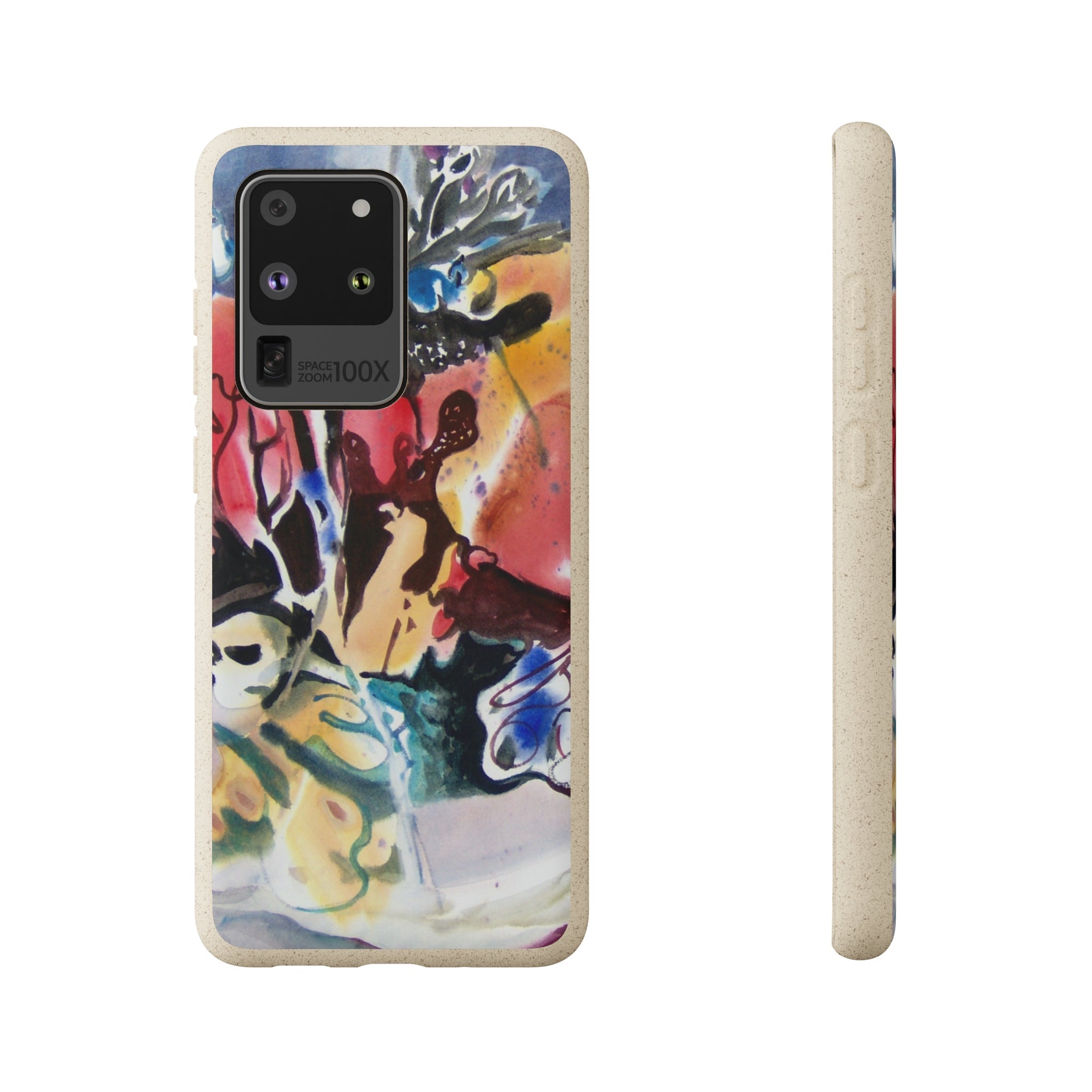 Biodegradable Phone Case with 'Floral Fantasy' Abstract Original Artwork by Barbara Cleary-3