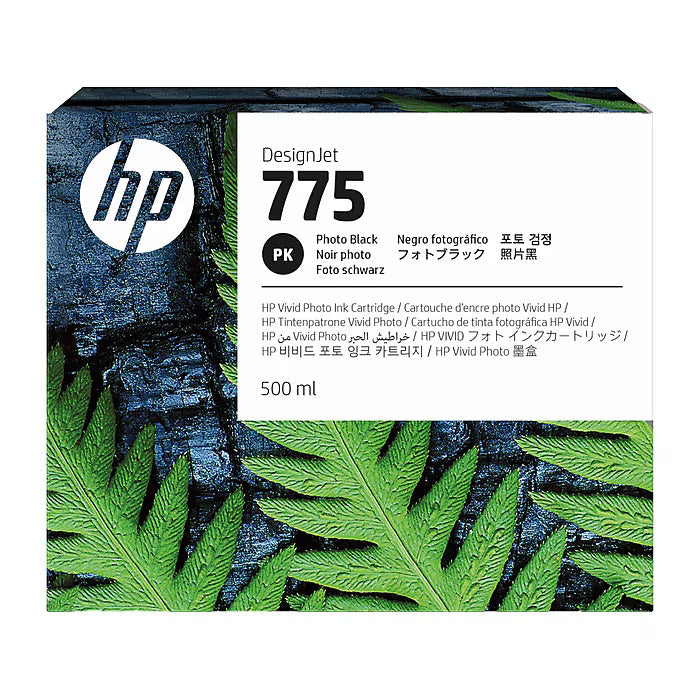Original HP 775 Standard Yield Photo Black (500ml) Ink Cartridge, 1XB21A-0