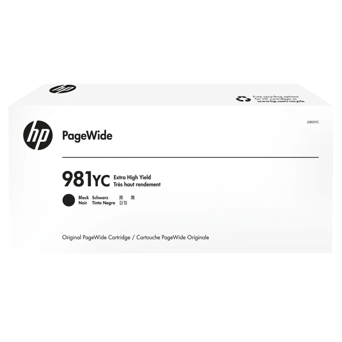 Original HP 981YC Extra High Yield Black PageWide Ink Cartridge, L0R20YC-0