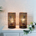 Set of 2-7.5"H Black Table Metal Lamps-0