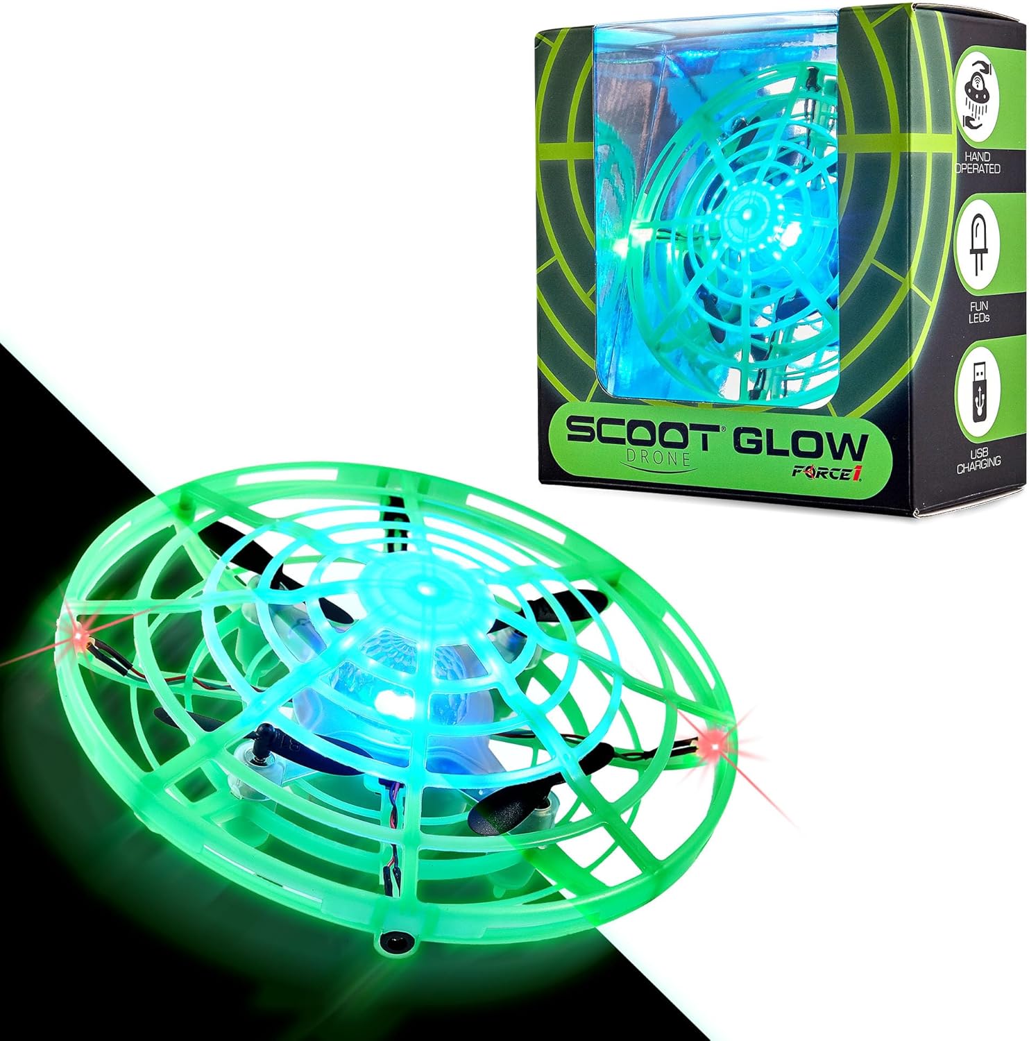 Force1 Scoot Glow Hand Operated Drone for Kids or Adults-0