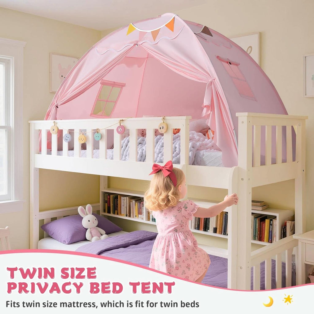 Toddler Bed Tent Canopy Portable Pink Night Light Pro-3