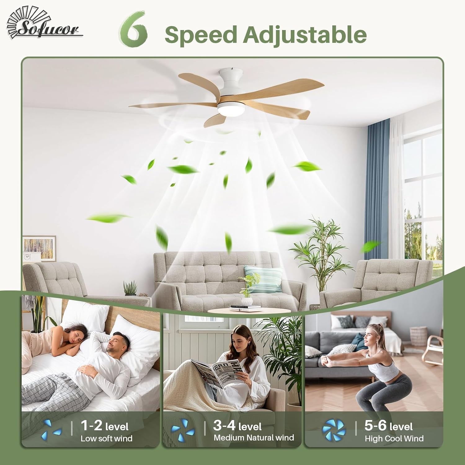 52 Inch Intelligent Ceiling Fan Bluetooth Enabled Remote-4