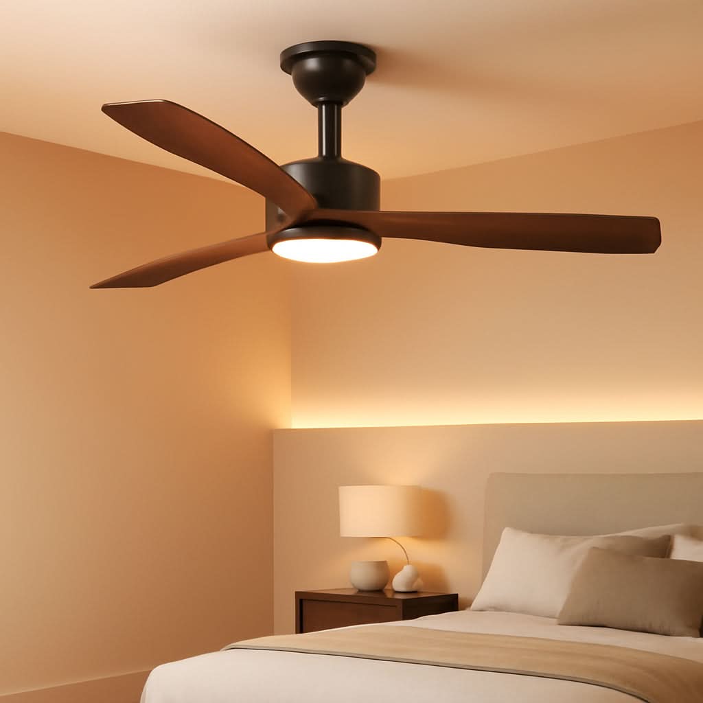 52 Inch Black Walnut Weather Resistant Ceiling Fan Remote-0