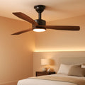 52 Inch Black Walnut Weather Resistant Ceiling Fan Remote-0