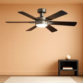 52 Inch Black Energy Efficient Ceiling Fan Lighting-0