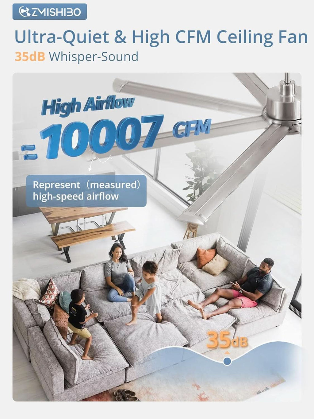 72 Inch Industrial Ceiling Fan Commercial Grade Damp Rated-2