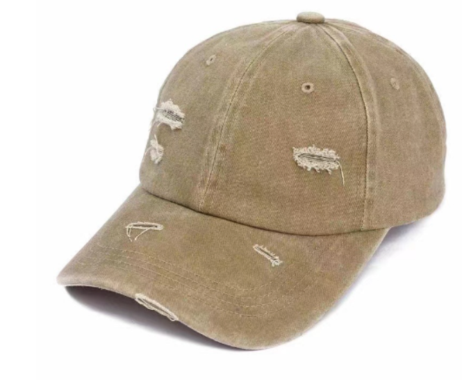 Candy Color Baseball Cap, Retro Washable Hole Cap, Personality Cross Decoration Cap
