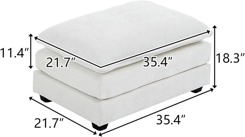 36.6 Inch Cream Ottoman Living Room Furniture Luxurious