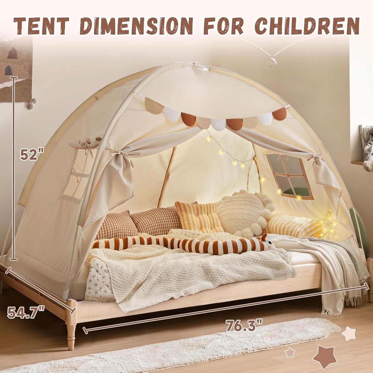 Full Size Bed Canopy Tent Blackout Polyester Cotton-1