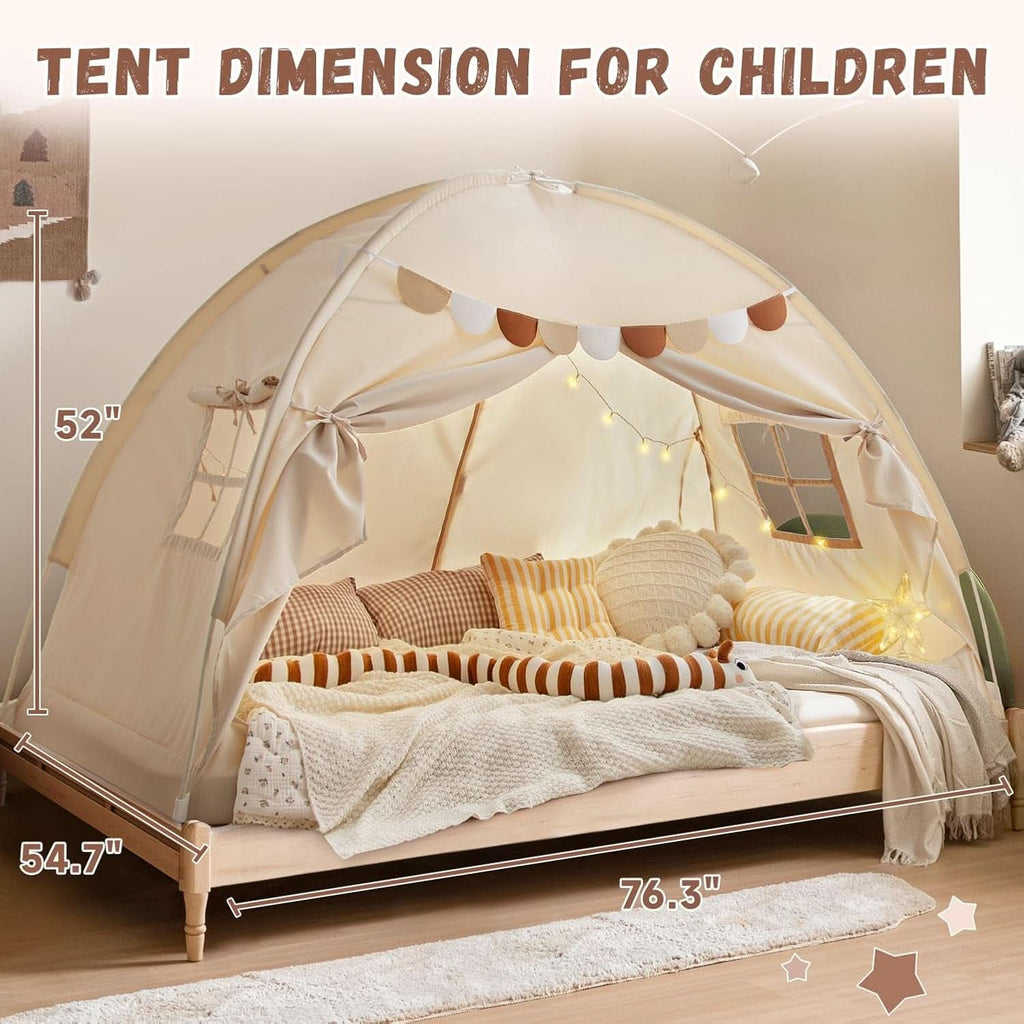 Full Size Bed Canopy Tent Blackout Polyester Cotton-1