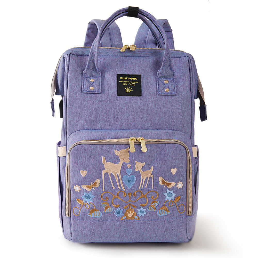 Classic Embroidered Diaper Backpack-5