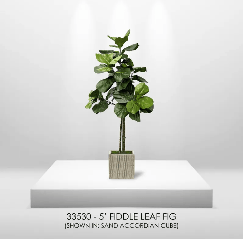 Elegant 5' Designer Artificial Fig Tree With Realistic Wood Trunk-4