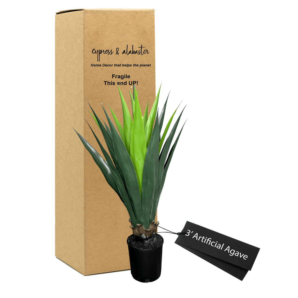 Elegant 3.5' Agave Blue Artificial Plant In Home Basics Plastic Pot-1