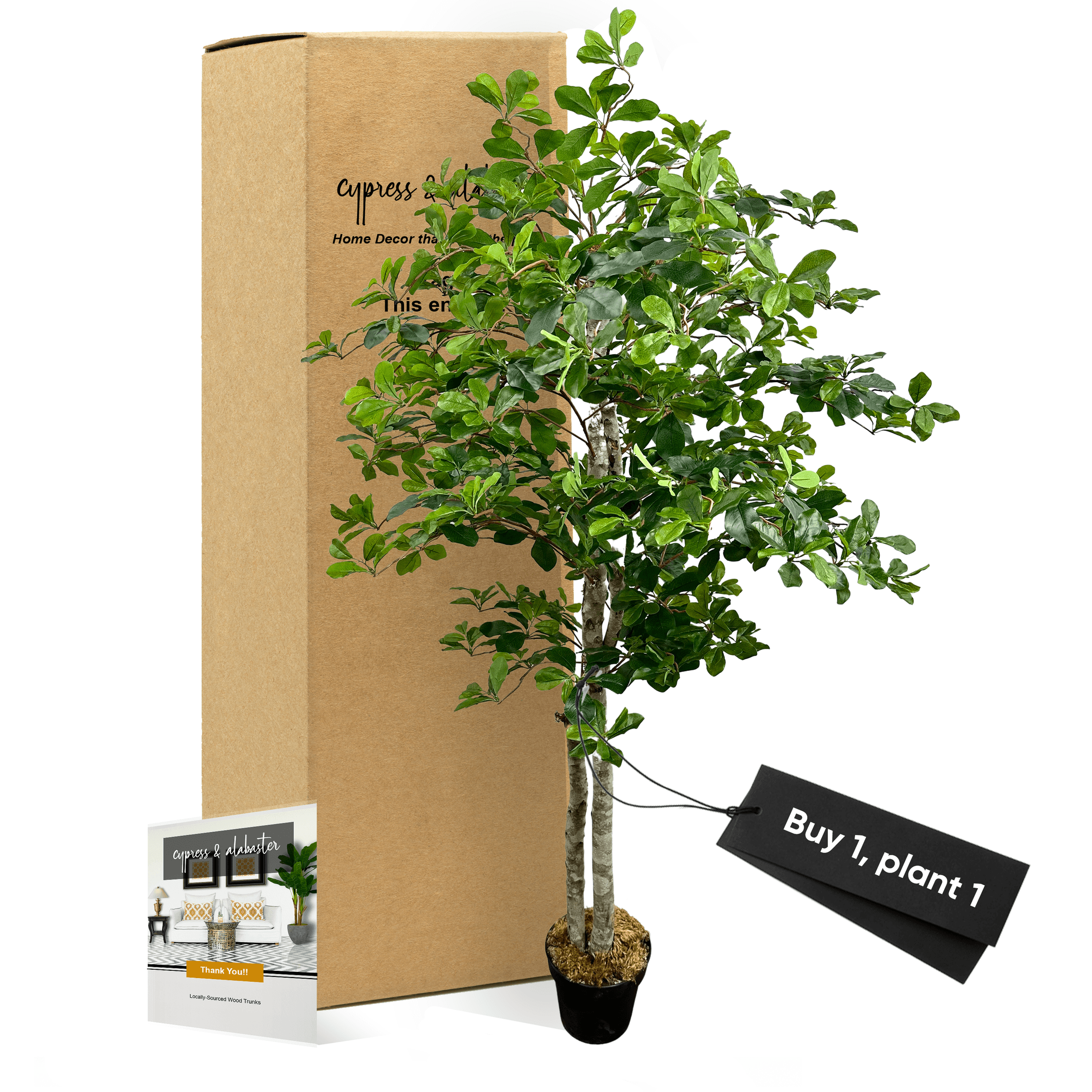 Handcrafted 5' Italian Black Olive Leaf Artificial Tree-1